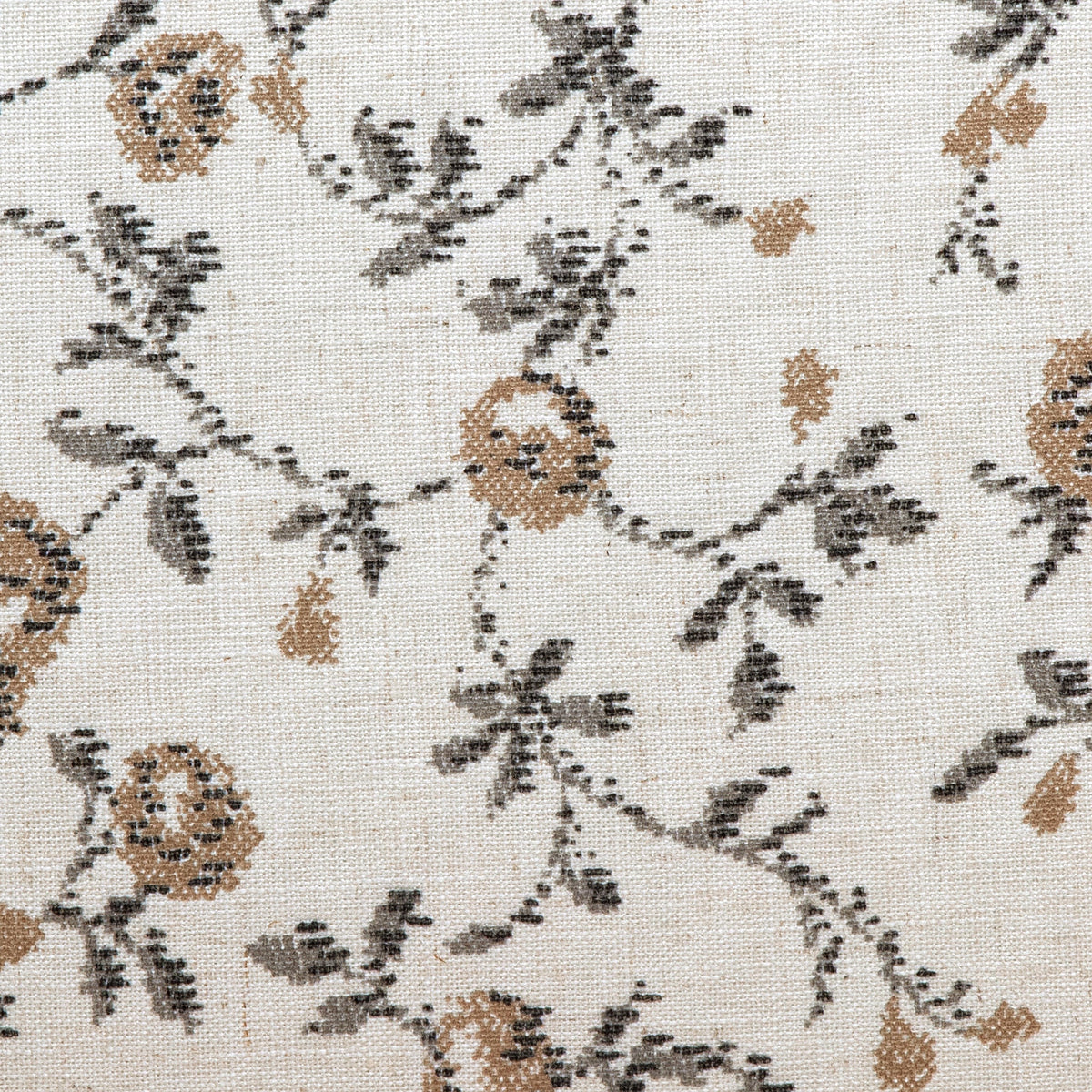 Pamela Natural Floral Print Tasseled Lounge Accent Chair