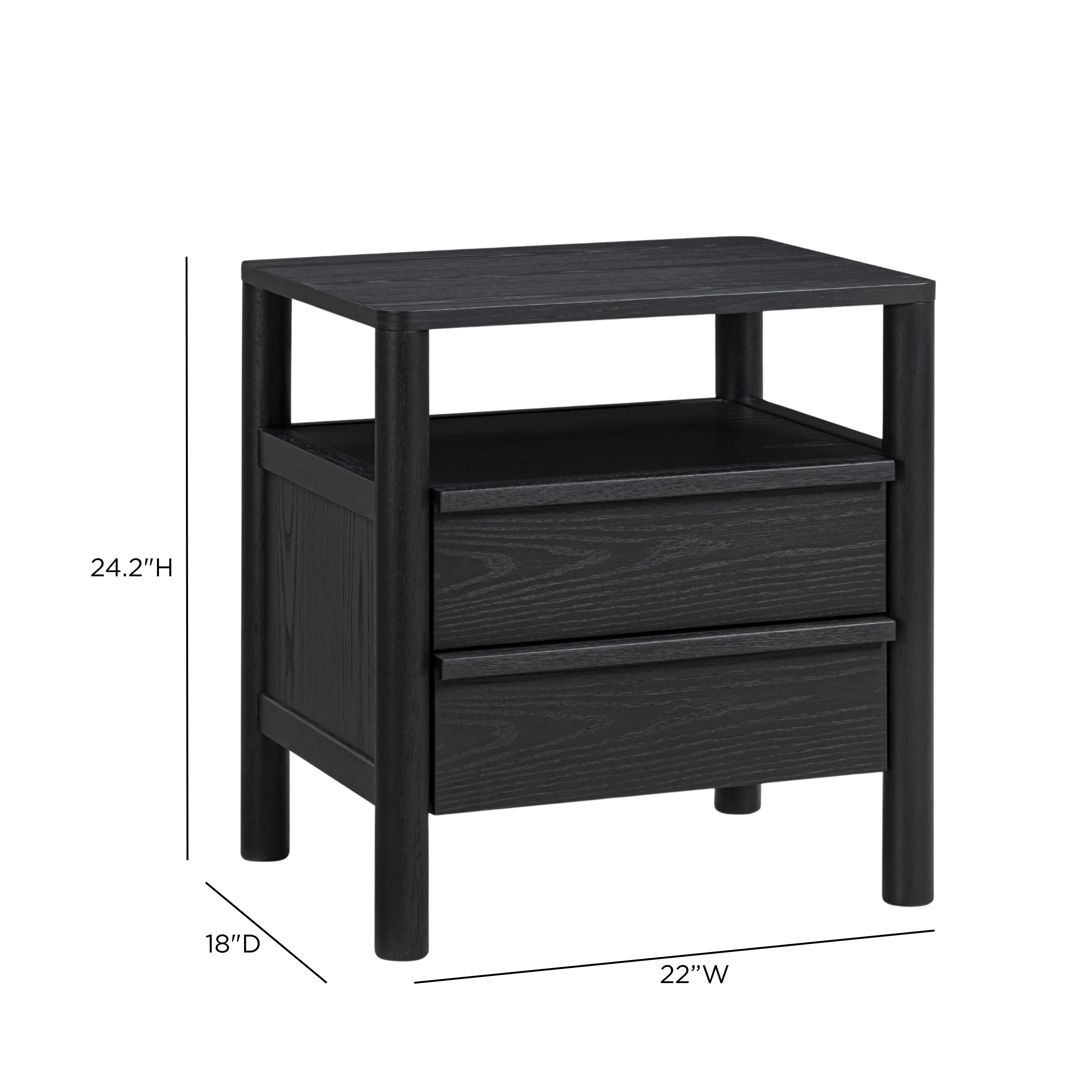 Tyra 22" Black Ash Nightstand