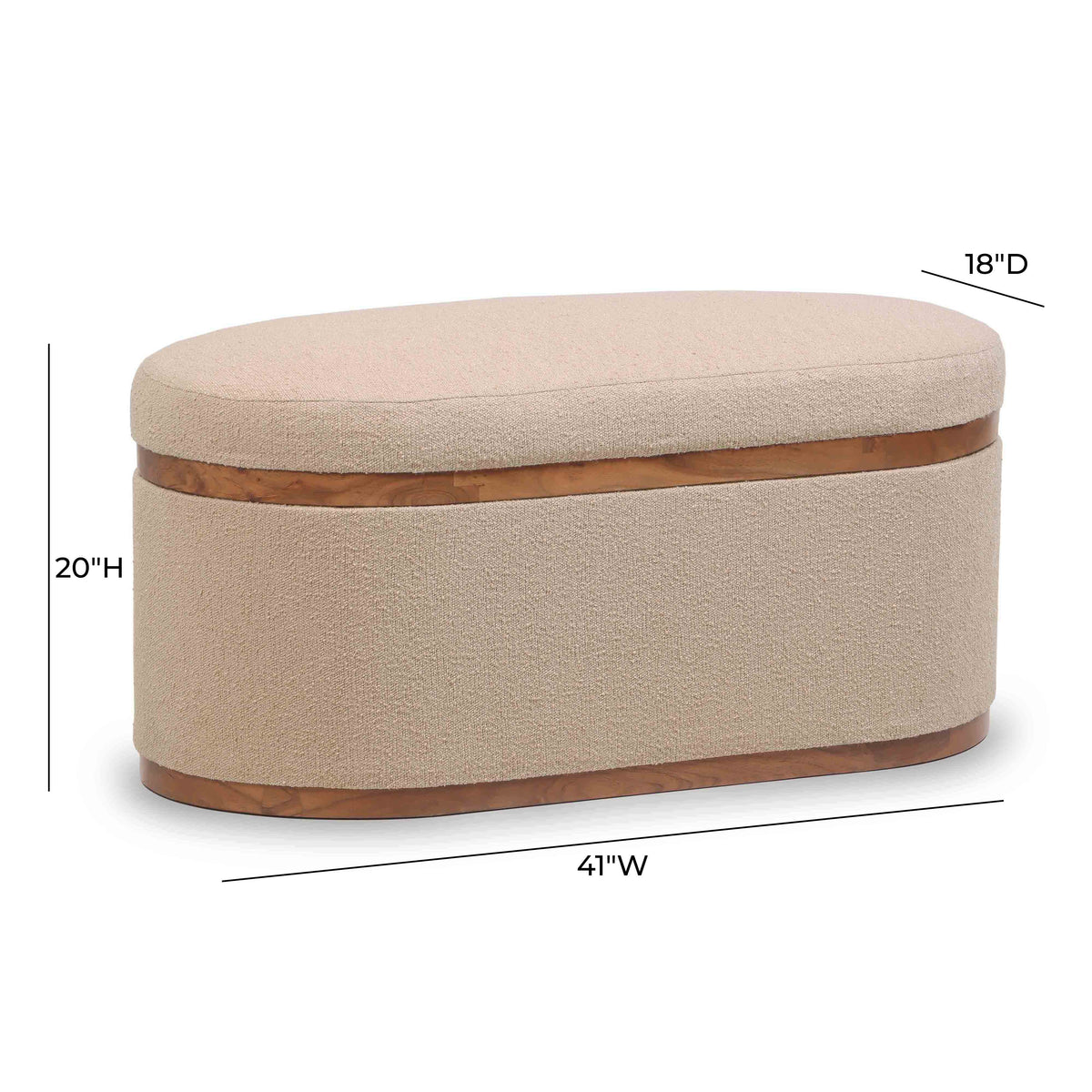 Olivier 41" Oval Storage Ottoman