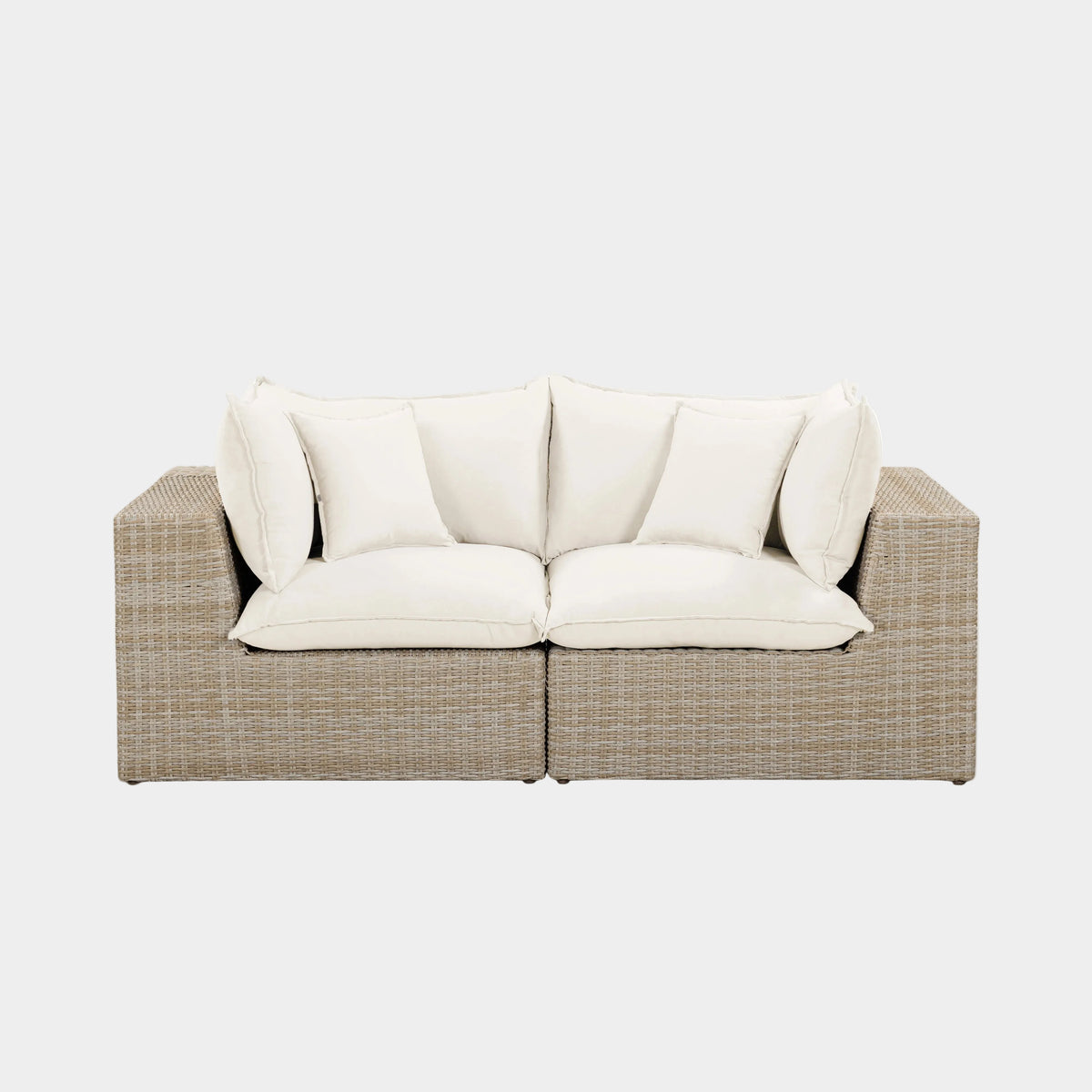 Cali 80" Performance Fabric & Wicker Outdoor Loveseat