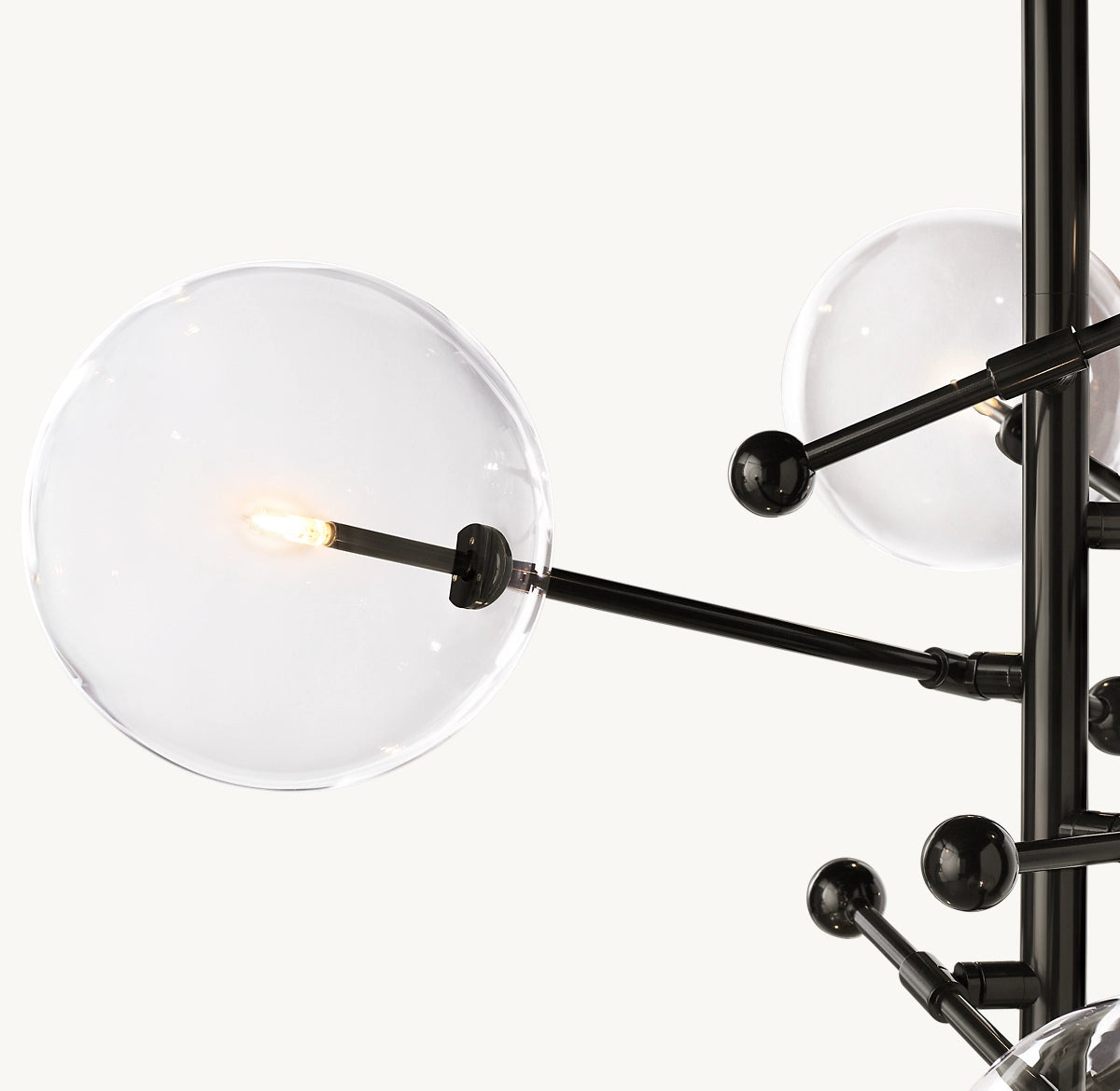 Glass Globe Mobile Six-Arm Chandelier
