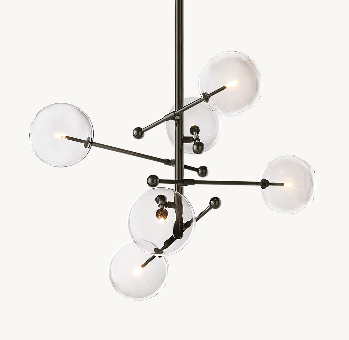 Glass Globe Mobile Six-Arm Chandelier