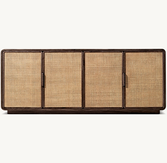 Santiago Cane 4-Door Sideboard