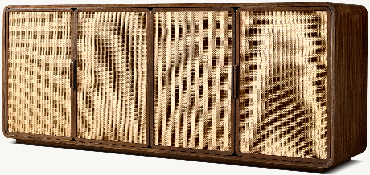 Santiago Cane 4-Door Sideboard