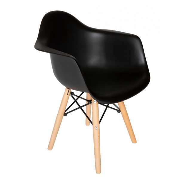 Fauteuil pour enfant en plastique moulé Eames - Pieds en bois