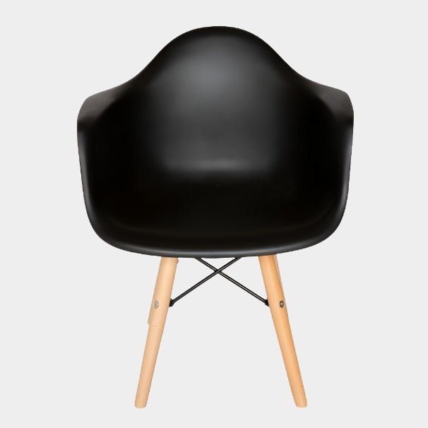 Fauteuil pour enfant en plastique moulé Eames - Pieds en bois