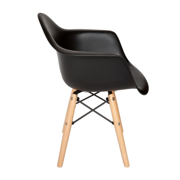 Fauteuil pour enfant en plastique moulé Eames - Pieds en bois