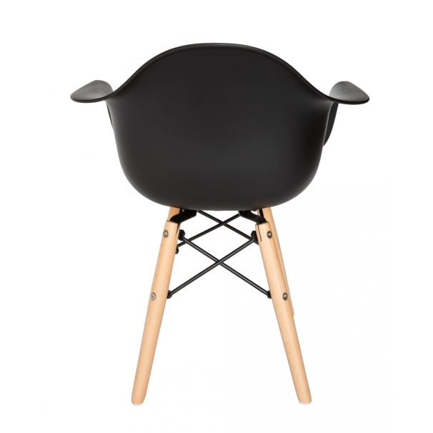 Fauteuil pour enfant en plastique moulé Eames - Pieds en bois