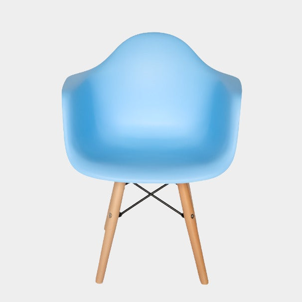Fauteuil pour enfant en plastique moulé Eames - Pieds en bois