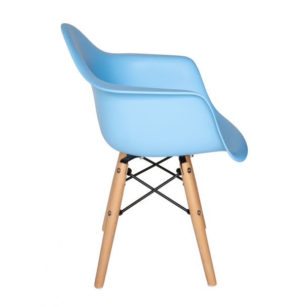 Fauteuil pour enfant en plastique moulé Eames - Pieds en bois