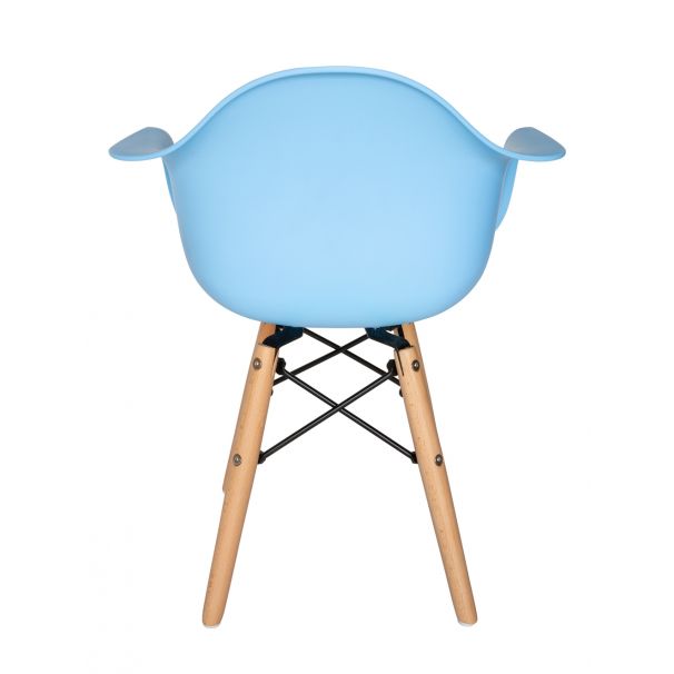 Fauteuil pour enfant en plastique moulé Eames - Pieds en bois