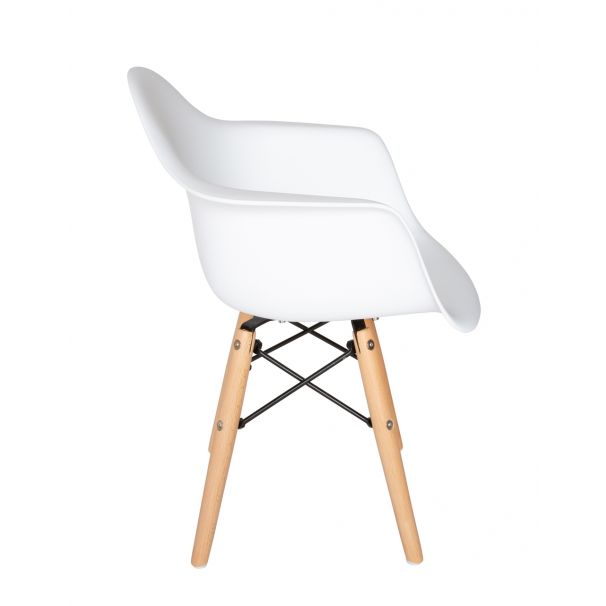Fauteuil pour enfant en plastique moulé Eames - Pieds en bois