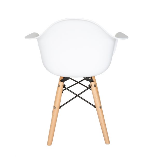 Fauteuil pour enfant en plastique moulé Eames - Pieds en bois