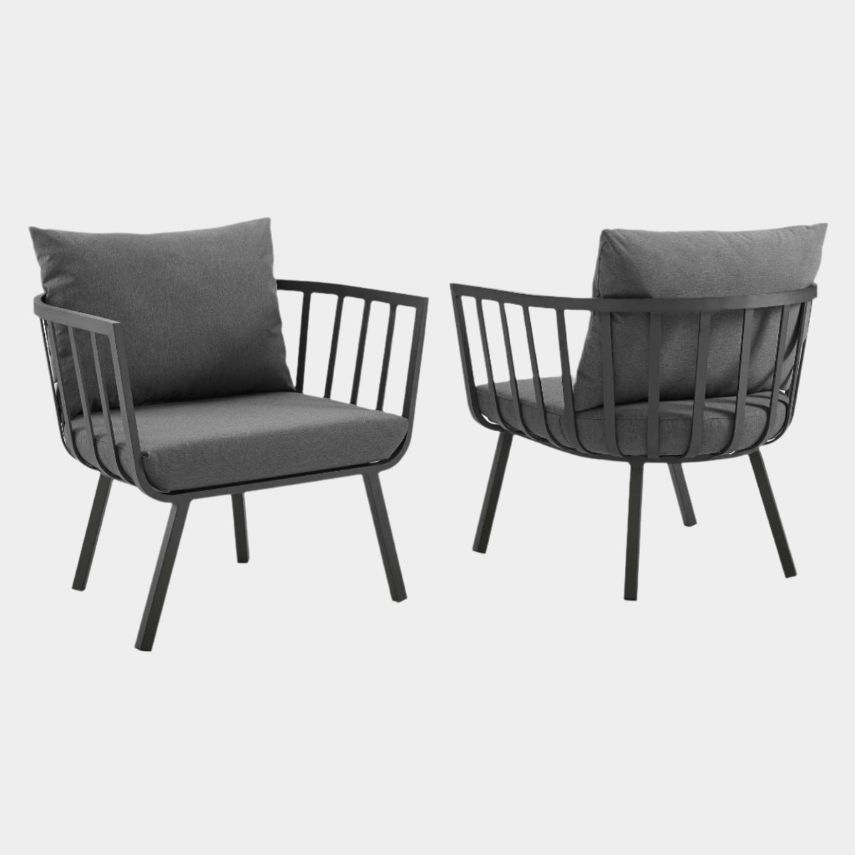 Riverside Outdoor Patio Aluminum Armchair - Set of 2