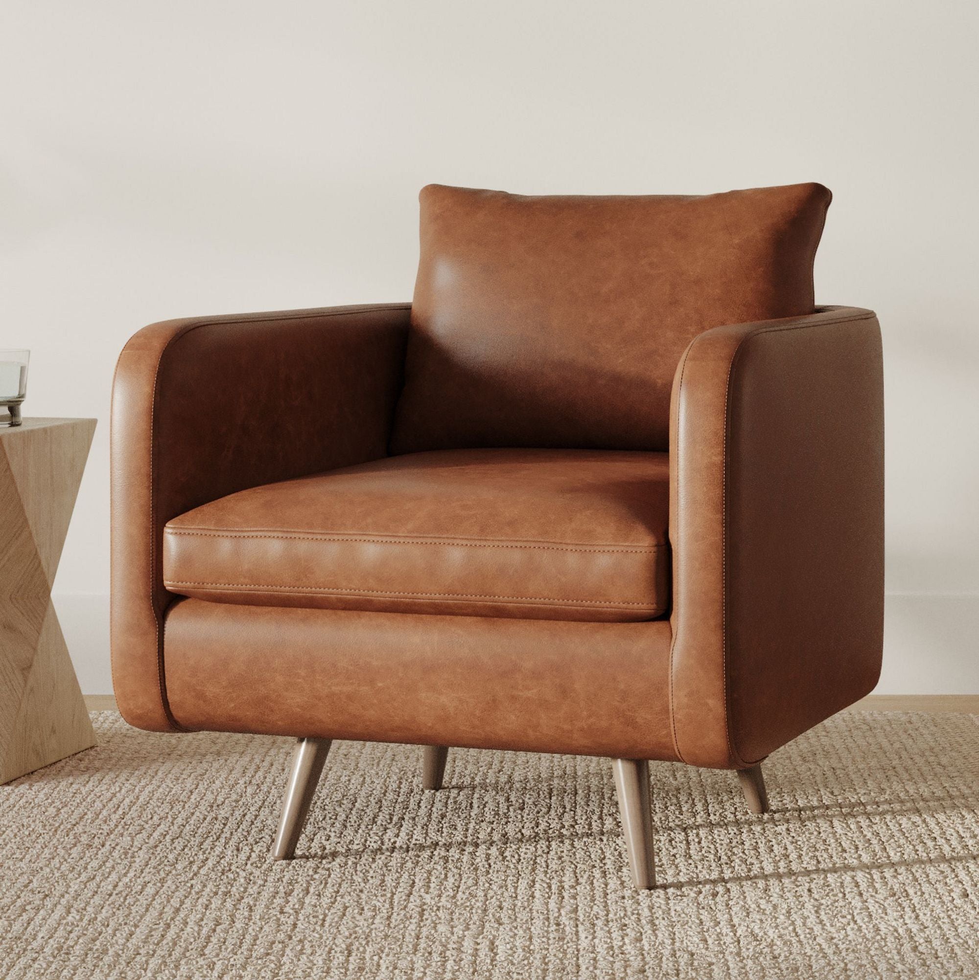 Chaise pivotante à dossier arrondi