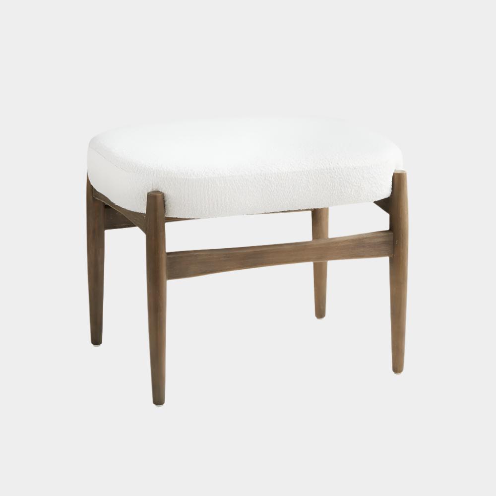 Salina Ottoman - White Boucle