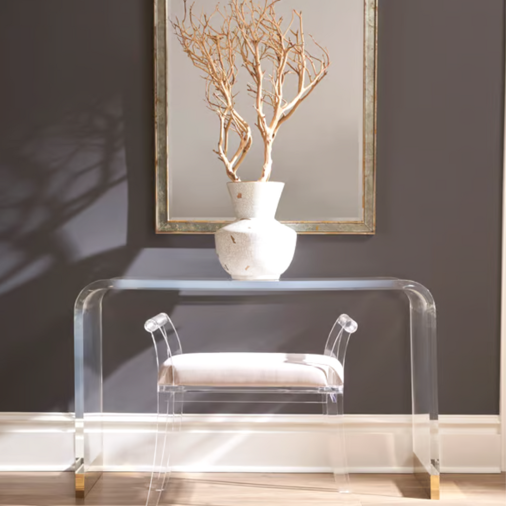 Waterfall Console with Gold Leaf