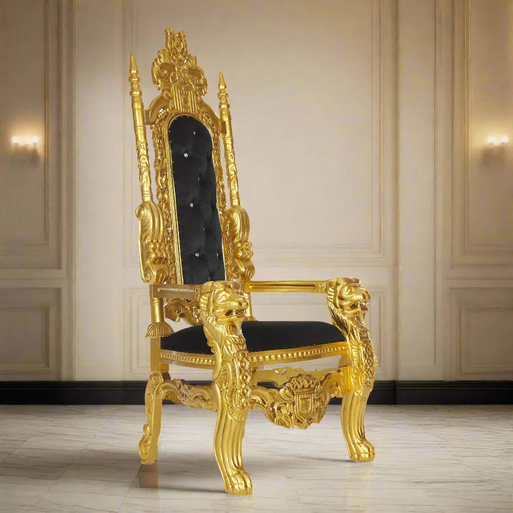 King David Lion Throne Chair - Velvet