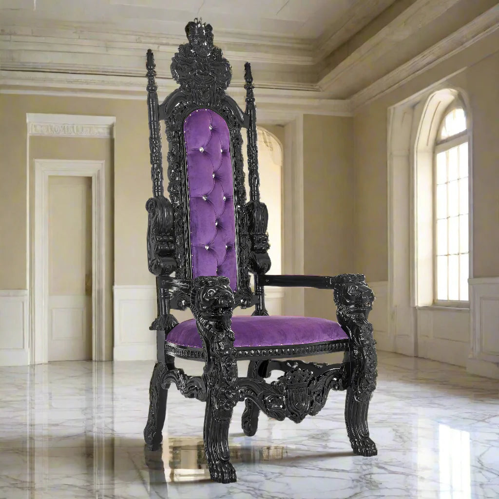 King David Lion Throne Chair - Velvet
