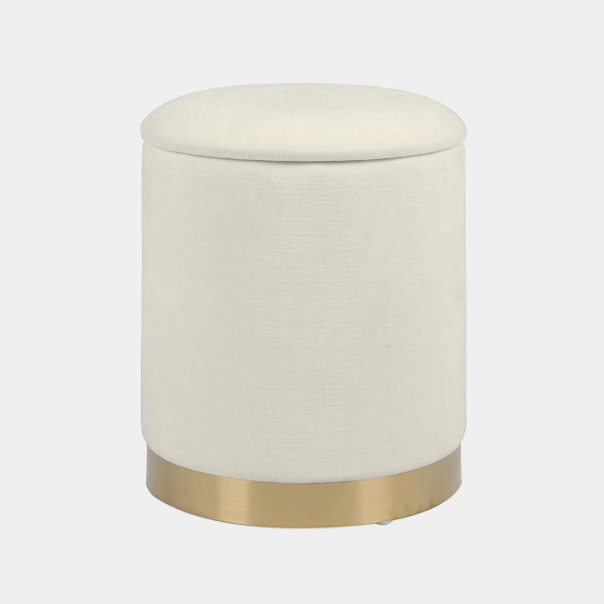 Zoe Storage Ottoman - Cream Chenille