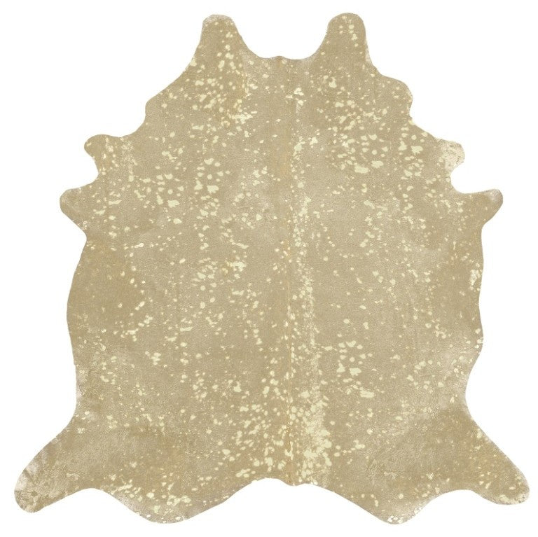 Beige with Gold Metallic Cowhide