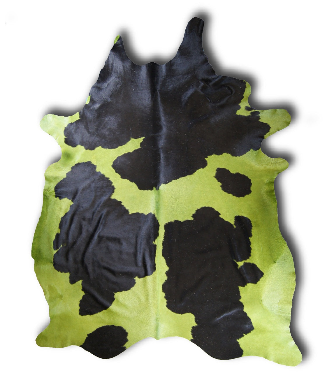 Cuir de vache teint noir et vert