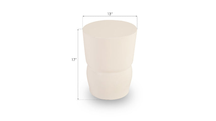 Tabouret Sculpté Gel Coat Blanc