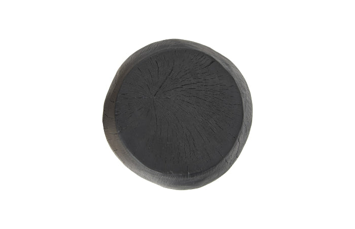 Tabouret de tambour en résine, carbonisé
