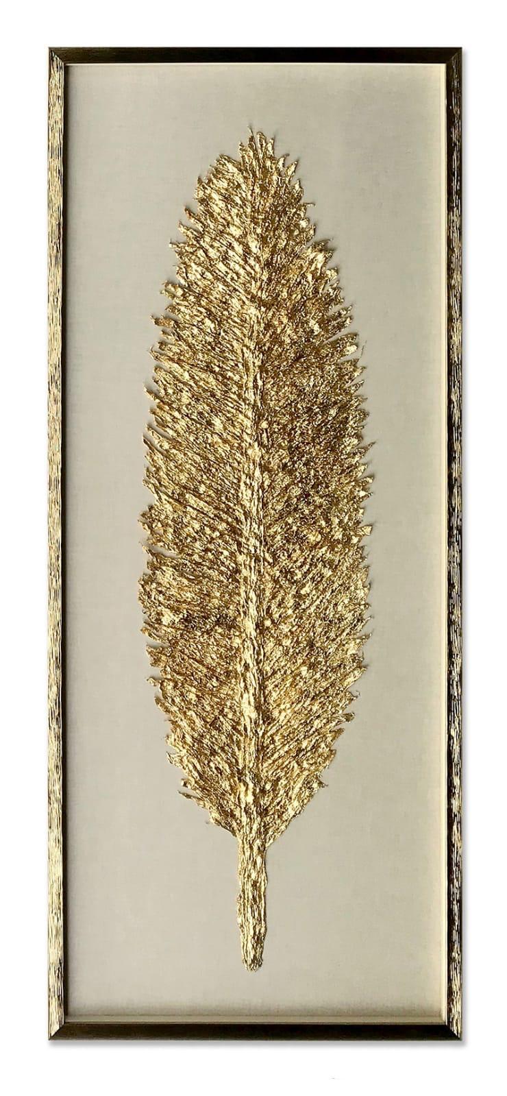 Fond marron d'art de feuille d'or avec cadre doré