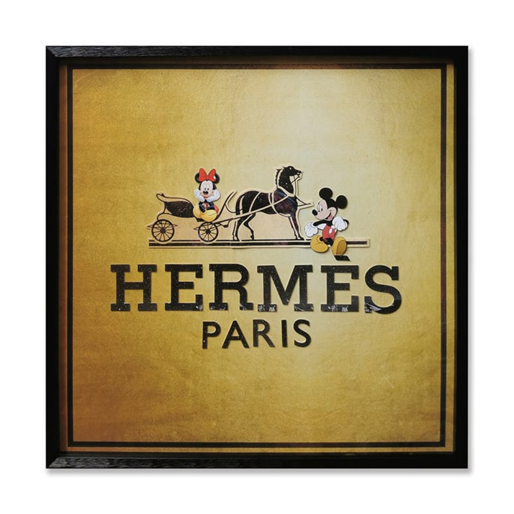 HERMES フレーム付きアート Hermes Collage Art