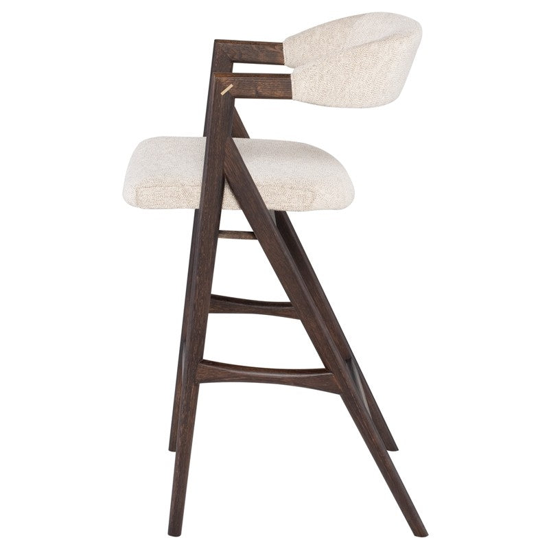 Tabouret Anita Boucle (cadre en chêne brûlé)