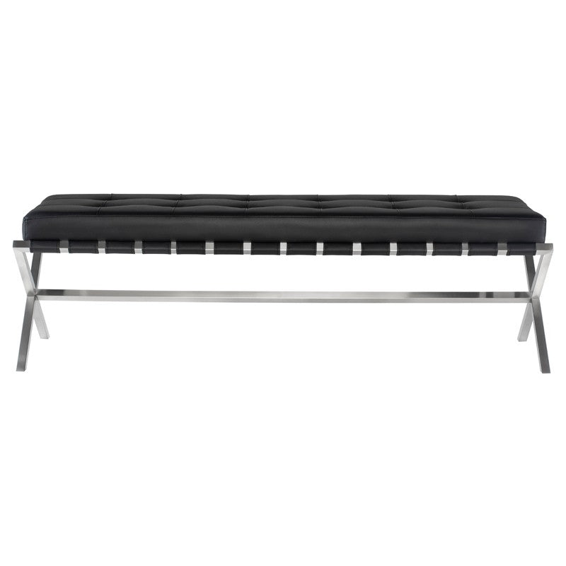 Banc Auguste avec base en acier inoxydable