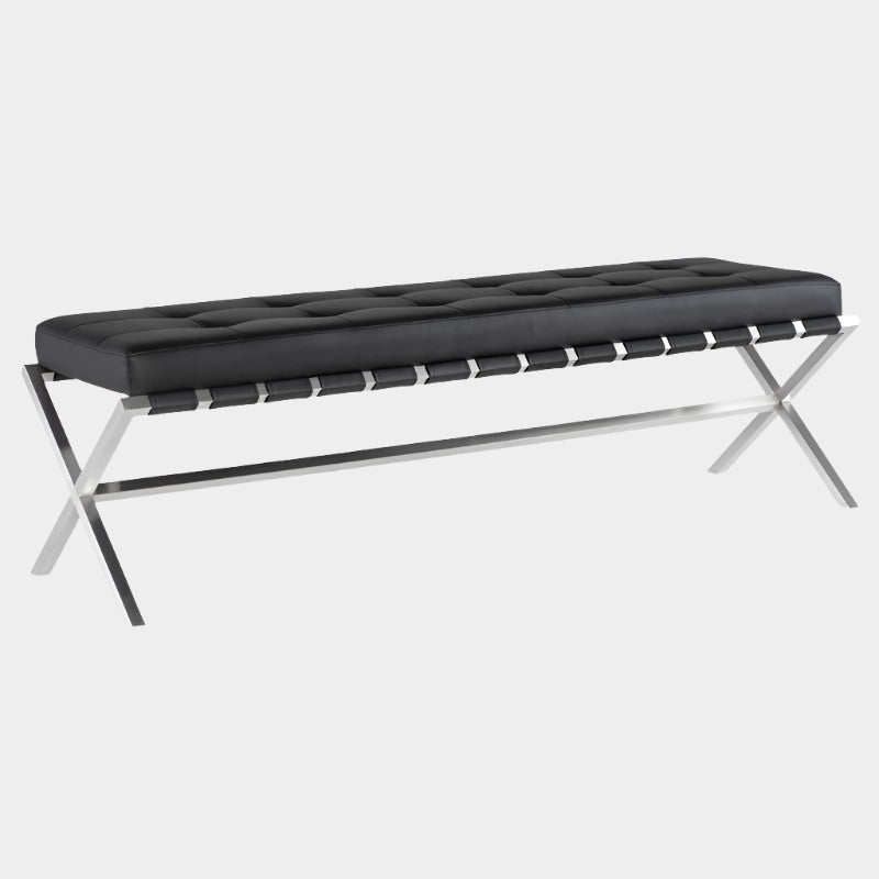 Banc Auguste avec base en acier inoxydable
