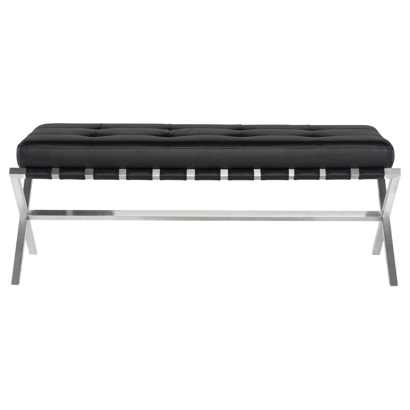Banc Auguste avec base en acier inoxydable