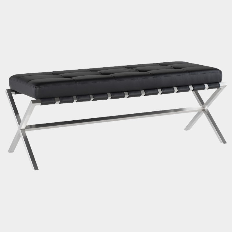 Banc Auguste avec base en acier inoxydable
