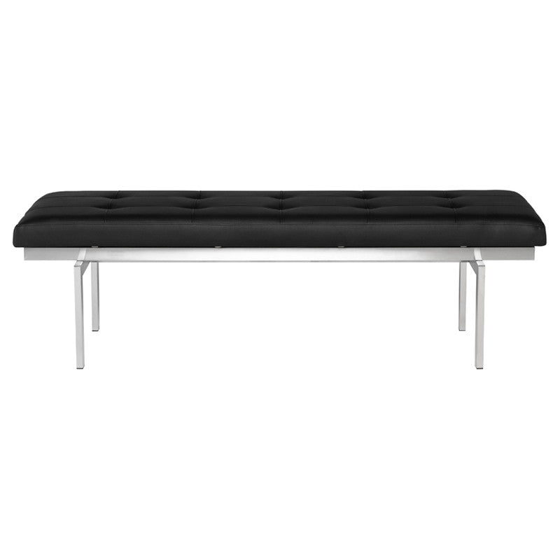 Banc à persiennes avec base en acier inoxydable