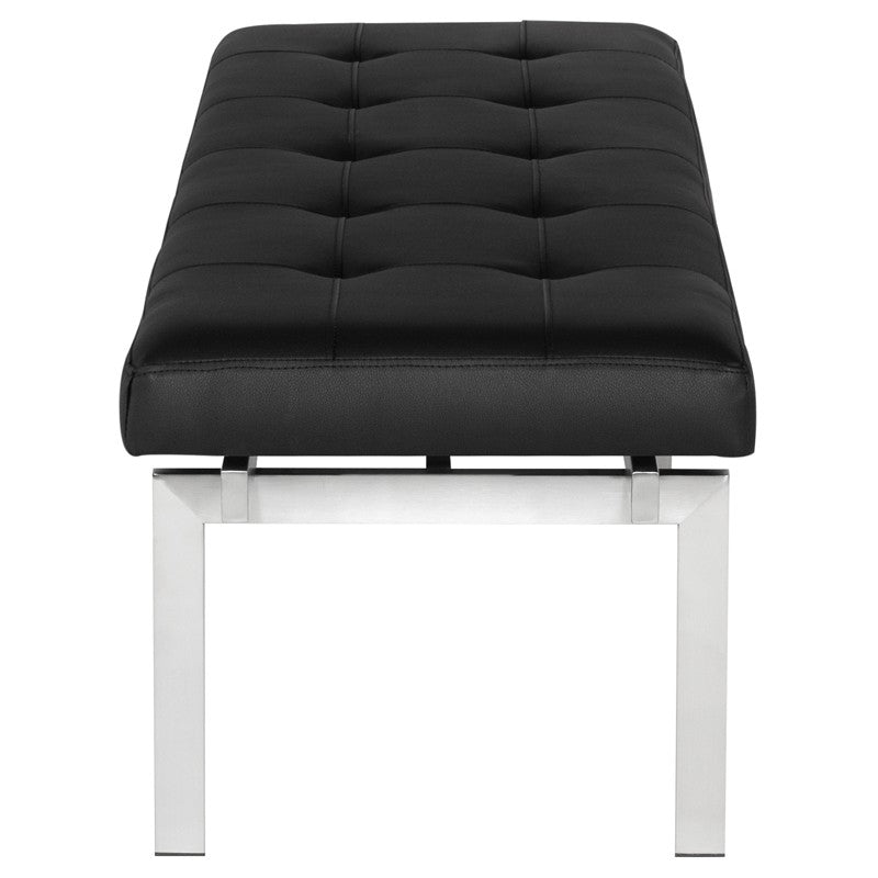 Banc à persiennes avec base en acier inoxydable