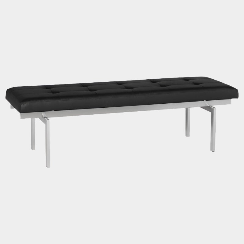 Banc à persiennes avec base en acier inoxydable