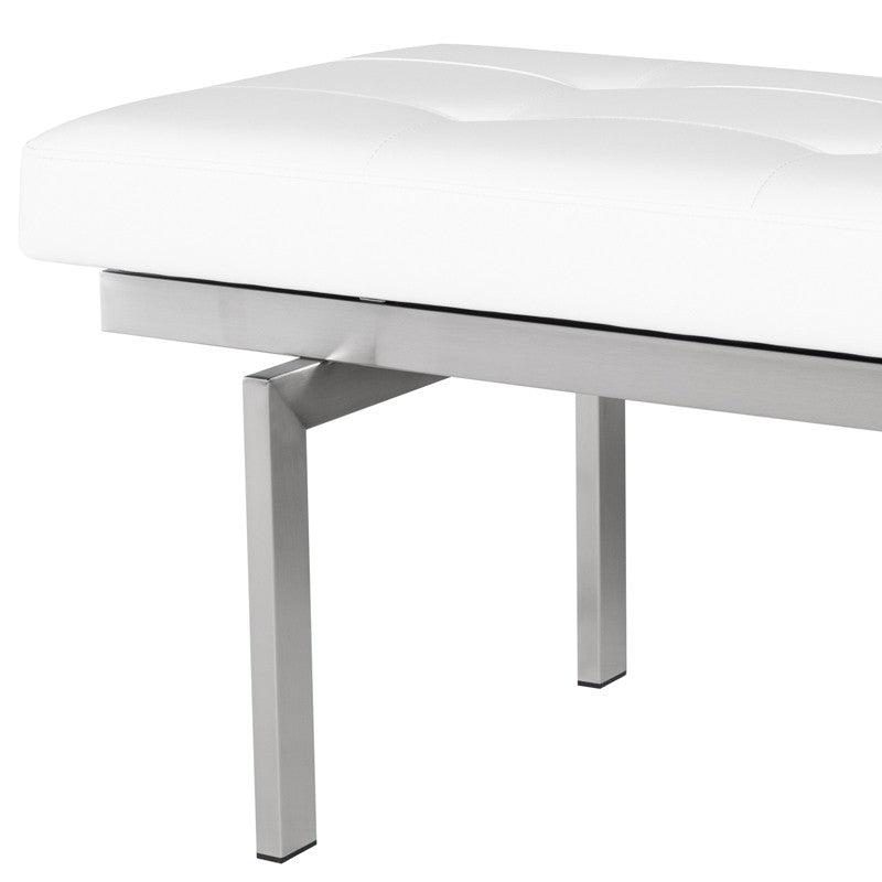 Banc à persiennes avec base en acier inoxydable