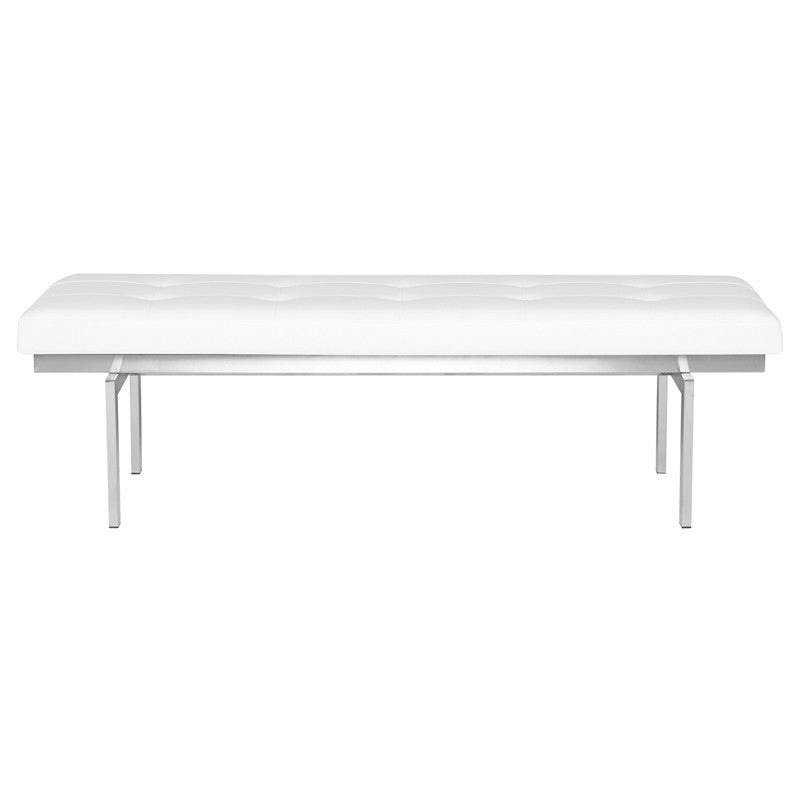 Banc à persiennes avec base en acier inoxydable