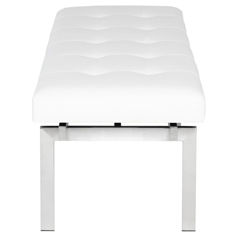Banc à persiennes avec base en acier inoxydable