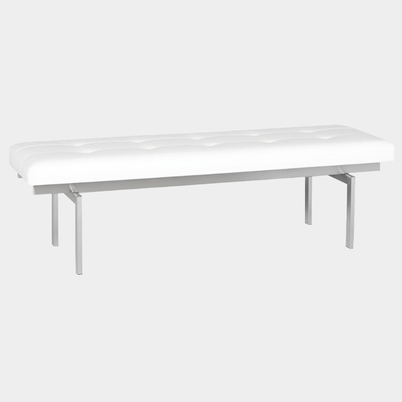 Banc à persiennes avec base en acier inoxydable