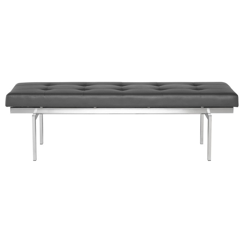 Banc à persiennes avec base en acier inoxydable