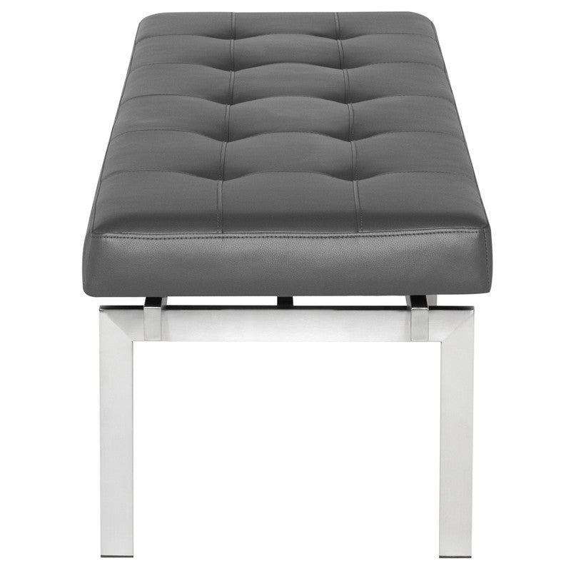 Banc à persiennes avec base en acier inoxydable