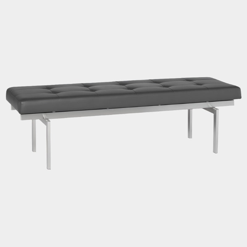 Banc à persiennes avec base en acier inoxydable