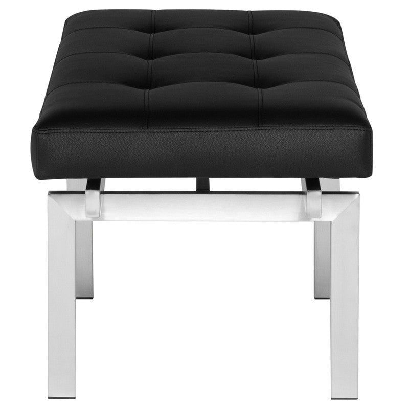 Banc à persiennes avec base en acier inoxydable