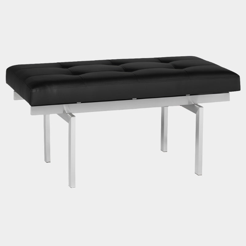 Banc à persiennes avec base en acier inoxydable