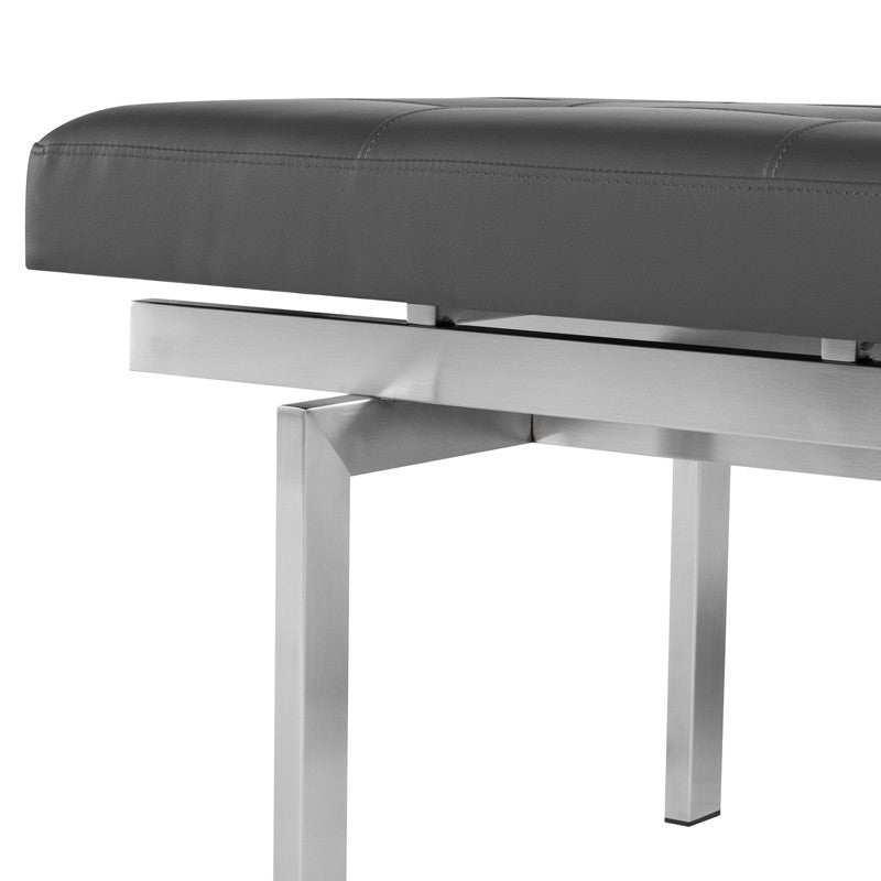 Banc à persiennes avec base en acier inoxydable