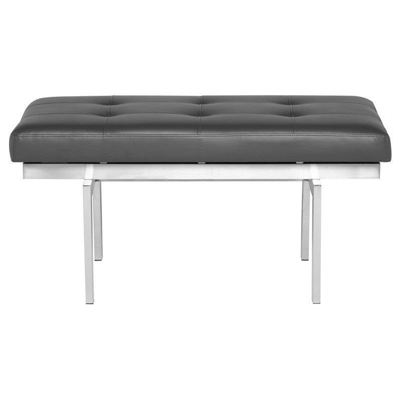 Banc à persiennes avec base en acier inoxydable