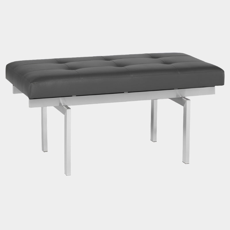 Banc à persiennes avec base en acier inoxydable
